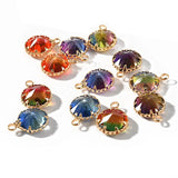 4PCS Gradient Glass Cutting Surface Pendant Charms for Jewelry Making