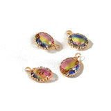 4PCS Gradient Glass Cutting Surface Pendant Charms for Jewelry Making