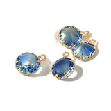 4PCS Gradient Glass Cutting Surface Pendant Charms for Jewelry Making