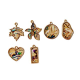 Alloy Acrylic Eardrop Metal Pendant Necklace Charms Jewelry Finding 4pcs
