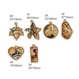 Alloy Acrylic Eardrop Metal Pendant Necklace Charms Jewelry Finding 4pcs