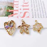 Alloy Acrylic Eardrop Metal Pendant Necklace Charms Jewelry Finding 4pcs