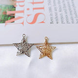 KC K Plated Star Shape Eardrop Pendant Charms Jewelry Component