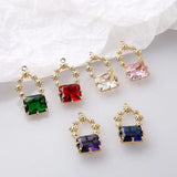 Copper Plated Zircon Crystal Garland Pendant DIY Jewelry Earring Necklace 2pcs