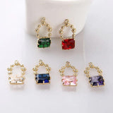 Copper Plated Zircon Crystal Garland Pendant DIY Jewelry Earring Necklace 2pcs