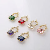 Copper Plated Zircon Crystal Garland Pendant DIY Jewelry Earring Necklace 2pcs