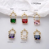 Copper Plated Zircon Crystal Garland Pendant DIY Jewelry Earring Necklace 2pcs
