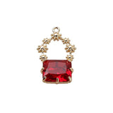 Copper Plated Zircon Crystal Garland Pendant DIY Jewelry Earring Necklace 2pcs