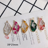 DIY Shell Resin Pendant Earrings 2pcs