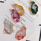 DIY Shell Resin Pendant Earrings 2pcs