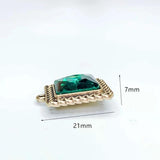 KC Square Rhinestone Eardrop Crystal Pendant Charms Necklace Earring Accessories