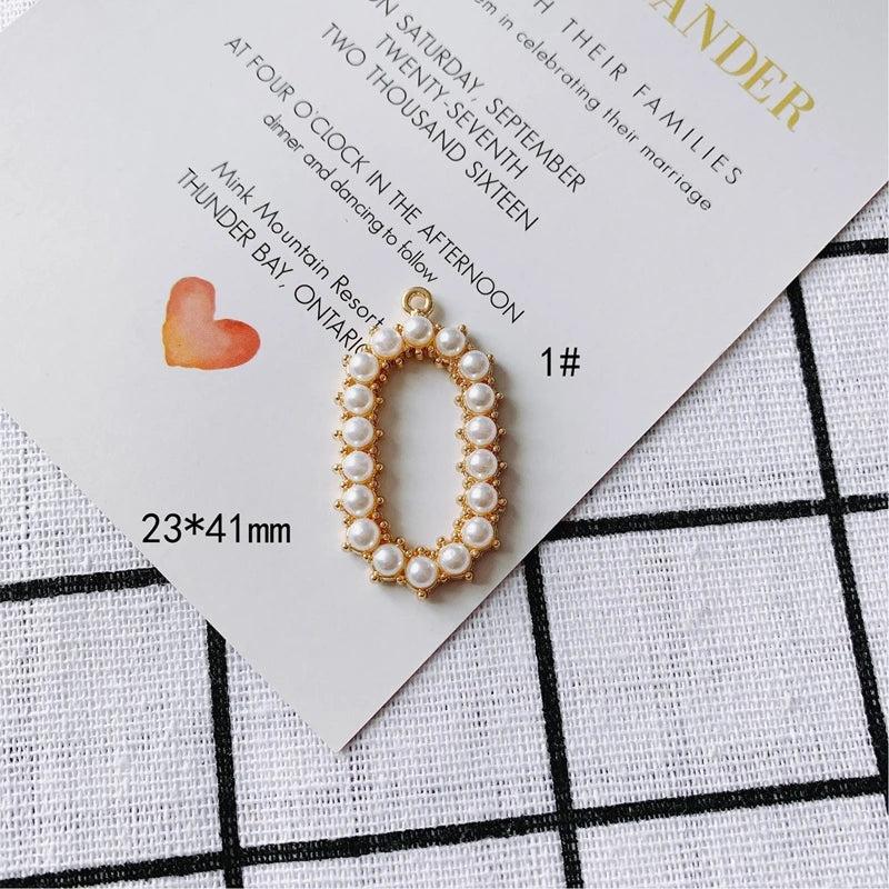 Geometric Alloy Pearl Pendant Necklace DIY Materials