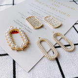 Geometric Alloy Pearl Pendant Necklace DIY Materials