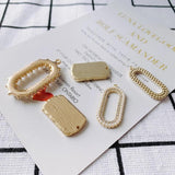 Geometric Alloy Pearl Pendant Necklace DIY Materials