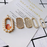 Geometric Alloy Pearl Pendant Necklace DIY Materials