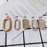 Geometric Alloy Pearl Pendant Necklace DIY Materials