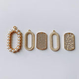 Geometric Alloy Pearl Pendant Necklace DIY Materials