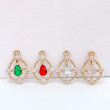 KC Rhinestone Eardrop Crystal Charms Necklace Earring Diy Material