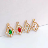 KC Rhinestone Eardrop Crystal Charms Necklace Earring Diy Material