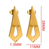 10pcs Stainless Steel Plated Arrow Ear Post Stud Earrings DIY Dangle Earring