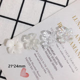 Fresh Floral Resin Pendant Earring Nail Accessories 10pcs