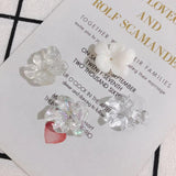 Fresh Floral Resin Pendant Earring Nail Accessories 10pcs