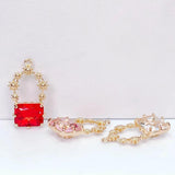 Rectangle Crystal Pendant Charms Jewelry Component 4pcs