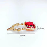 Rectangle Crystal Pendant Charms Jewelry Component 4pcs