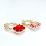 Rectangle Crystal Pendant Charms Jewelry Component 4pcs