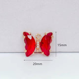 Crystal Butterfly Pendant Charms Necklace Earring Accessories