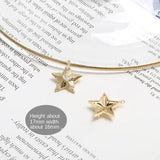 Copper plated 18K real zircon Pentagram DIY jewelry accessories 2pcs