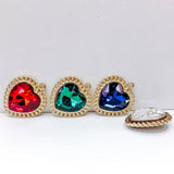KC Heart Rhinestone Eardrop Crystal Pendant Charms Necklace Earring Accessories