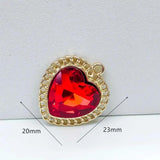 KC Heart Rhinestone Eardrop Crystal Pendant Charms Necklace Earring Accessories