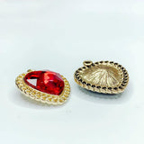 KC Heart Rhinestone Eardrop Crystal Pendant Charms Necklace Earring Accessories