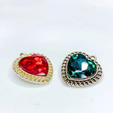 KC Heart Rhinestone Eardrop Crystal Pendant Charms Necklace Earring Accessories