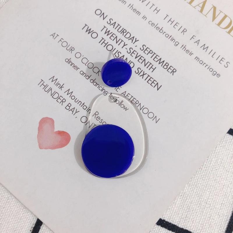 DIY Acrylic Asymmetric Hand-Made Earrings 2pcs
