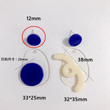DIY Acrylic Asymmetric Hand-Made Earrings 2pcs