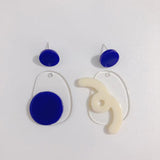 DIY Acrylic Asymmetric Hand-Made Earrings 2pcs