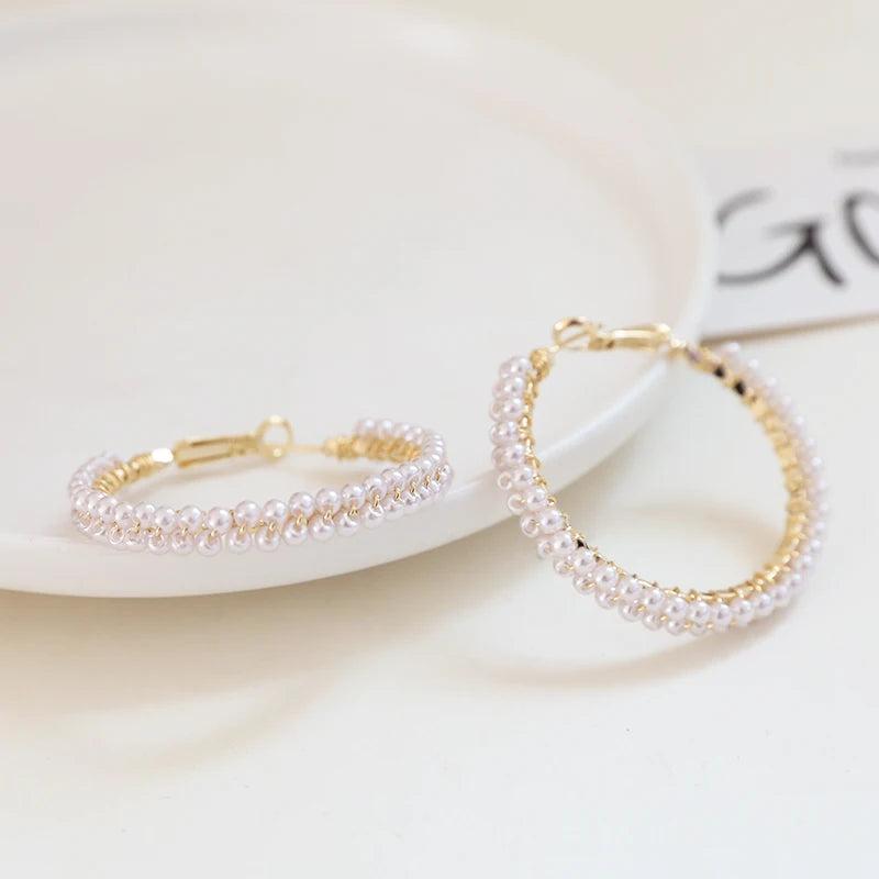 Semi-Circle C Niche Pearl Earrings Real S925 DIY Jewelry