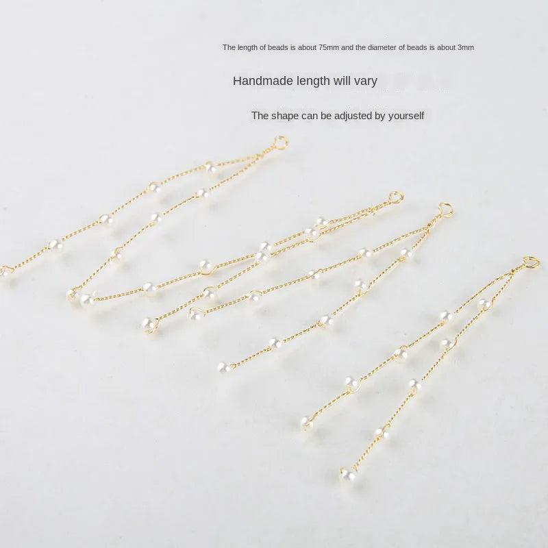 Copper Wire Pearl Woven Branches Tassels DIY Ear Stud Hairpin