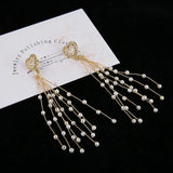 Copper Wire Pearl Woven Branches Tassels DIY Ear Stud Hairpin