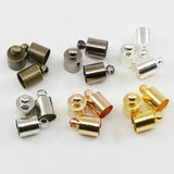 100Pcs 8mmX12mm Tassel Cord End Crimp Copper Cap Beads Caps