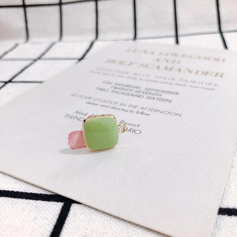 DIY Square Dripping Alloy Earring Accessories 4pcs