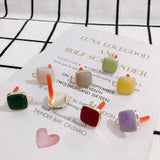 DIY Square Dripping Alloy Earring Accessories 4pcs