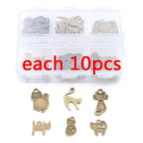 60Pcs 6 Styles Small Cat Animal Pendant DIY Jewelry Necklace Bracelet Making