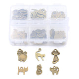 60Pcs 6 Styles Small Cat Animal Pendant DIY Jewelry Necklace Bracelet Making