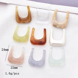 10 PCS 24x22mm Acrylic U Shaped Resin Earring Accessories DIY Jewelry Making