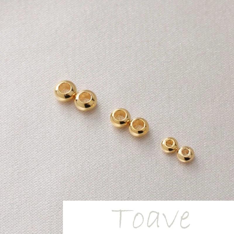 18K Gold-Plated Flat Round Wheel Beads for DIY Bracelet Necklace