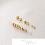 18K Gold-Plated Flat Round Wheel Beads for DIY Bracelet Necklace