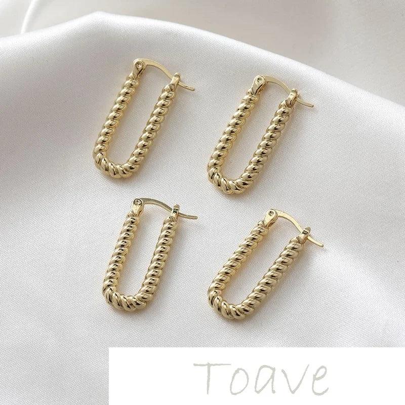 Gold Retro Twist Earrings - Hand-made Color-preserving Accessory